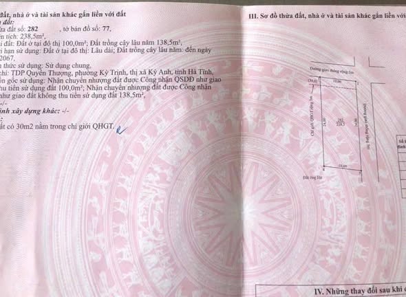 Đất Kỳ Trinh 240m² giá thỏa thuận - Đường rộng, 2 mặt tiền