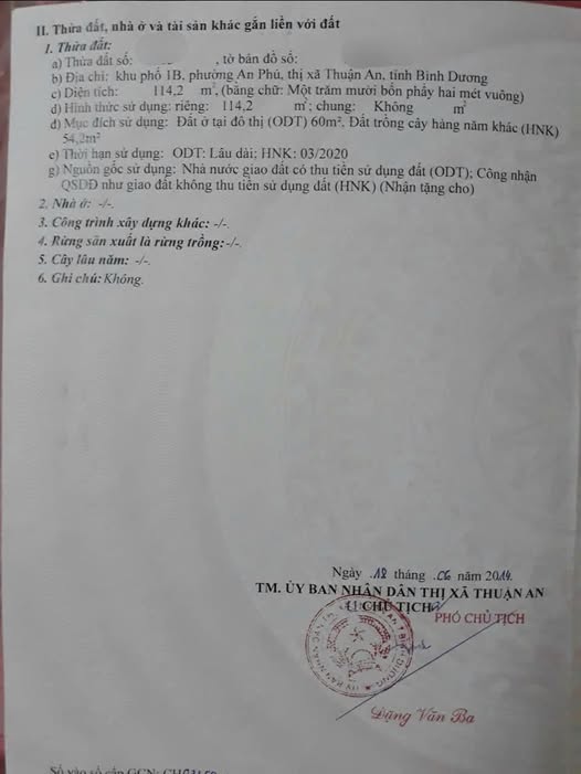 Đất An Phú Dĩ An 114m² giá 2.6 tỷ - Kèm dãy nhà trọ thu nhập ổn định!