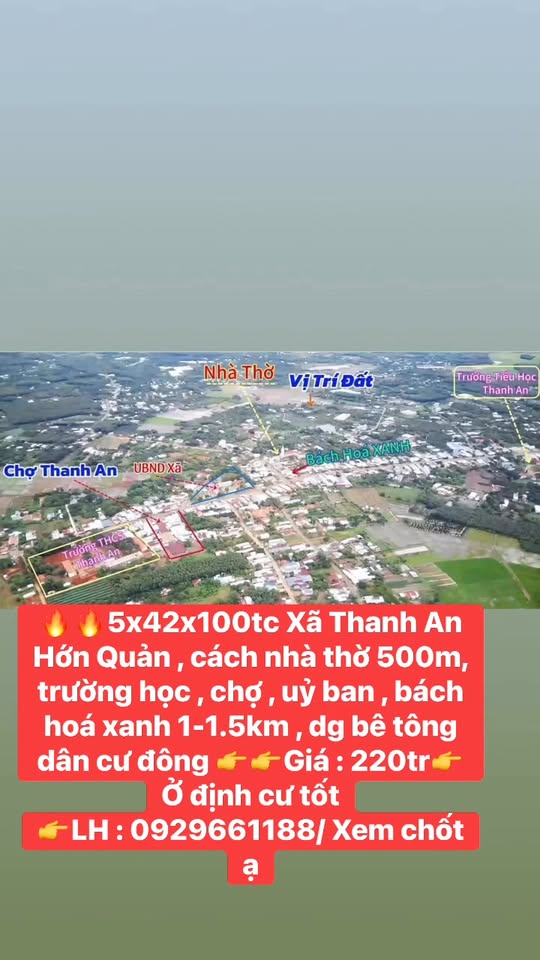 Đất nền xã Thanh An, Hớn Quản 2100m² chỉ 220 triệu - Đầu tư sinh lời ngay!