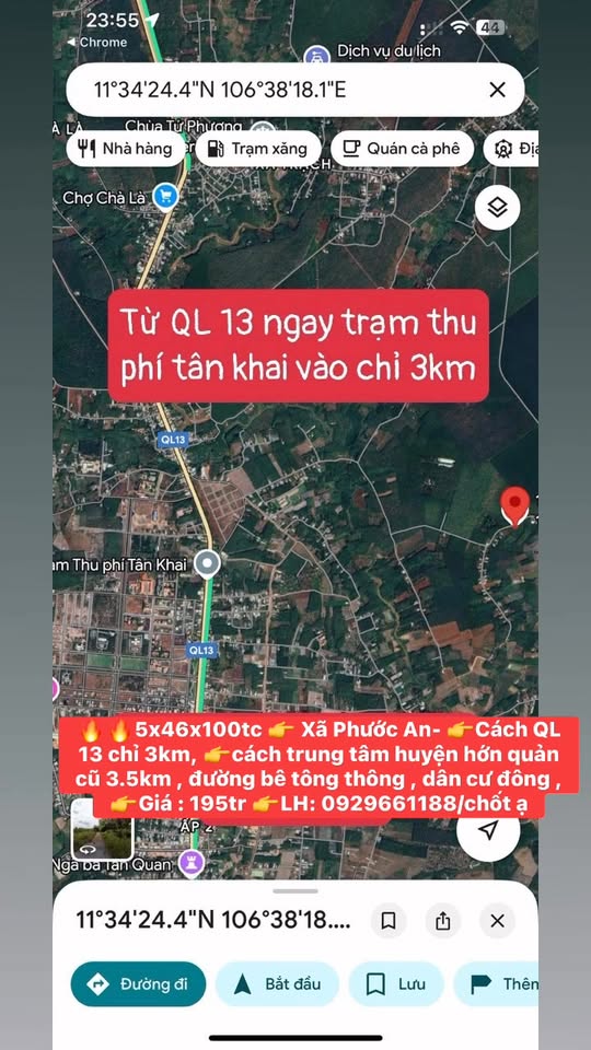 Đất nền 2300m² xã Phước An giá 195 triệu - Đầu tư sinh lời hấp dẫn!