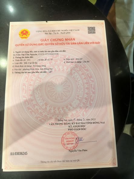 Đất nền Biên Hòa 66m² giá 1.85 tỷ - Sổ đỏ chính chủ, đầu tư sinh lời cao!