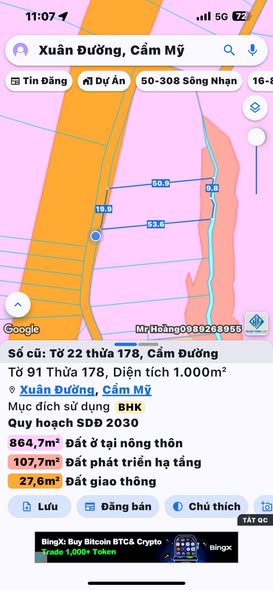 Đất nền Cẩm Đường 3600m² giá 3 tỷ - Quy hoạch đường mở rộng 35m gần sân bay!