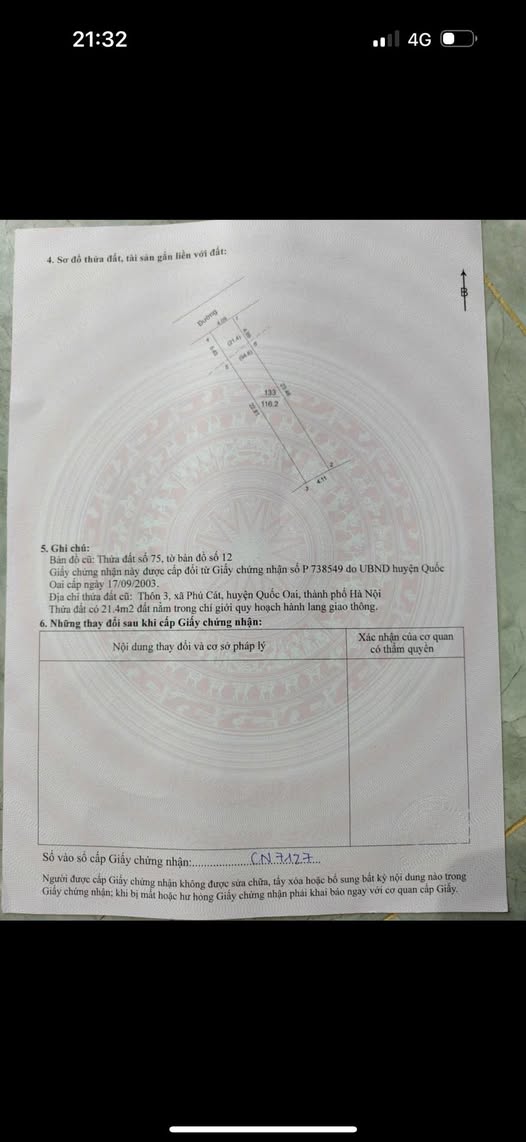 Đất nền Phú Cát Quốc Oai 116m² giá thỏa thuận - Kinh doanh thuận lợi ngay trung tâm!