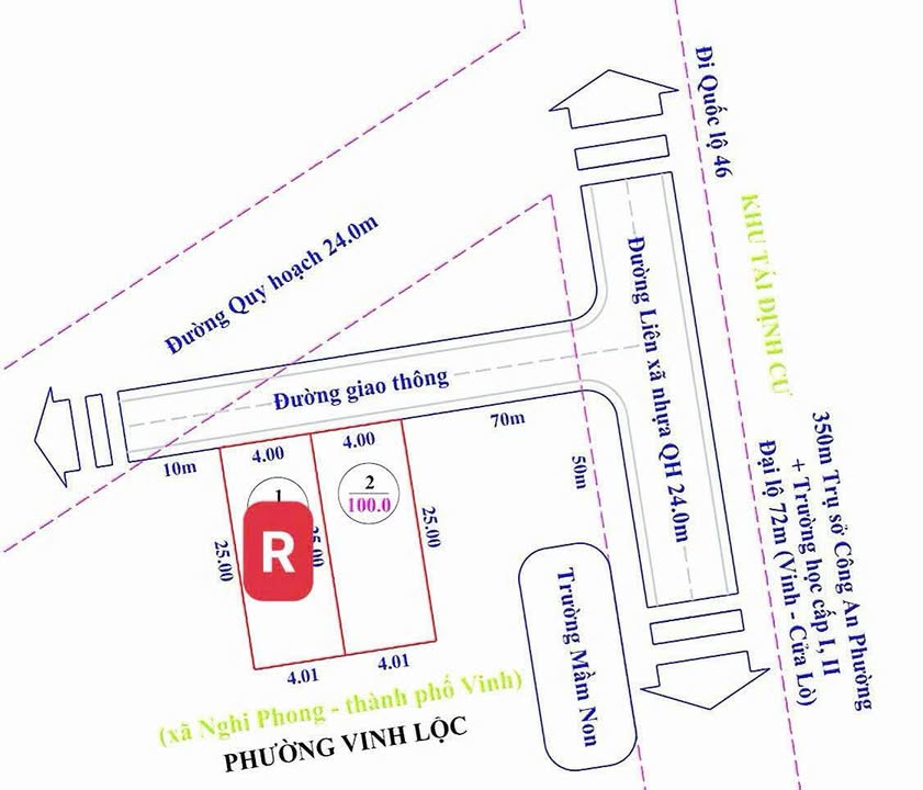 Đất nền Nghi Phong, Nghi Lộc 100m² giá 1.93 tỷ - Đường thông thoáng, gần tiện ích!