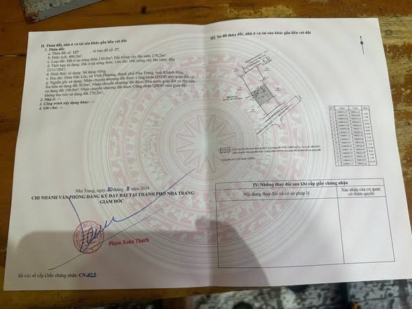 Đất 400m² phường Vĩnh Phương Nha Trang giá 2.8 tỷ - Đầu tư sinh lời ngay!