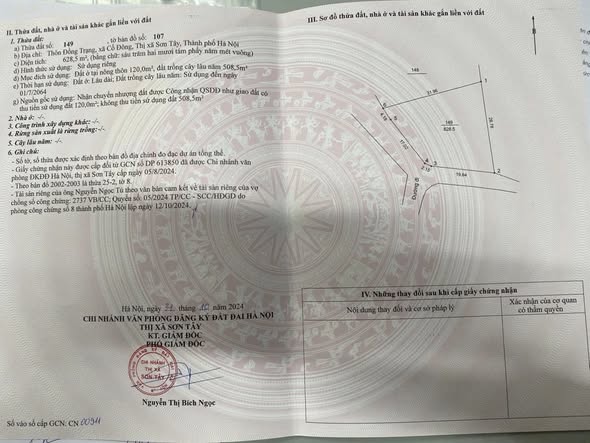 Đất nền lô góc 628m² tại Đoài Phương, Thạch Thất - Giá chỉ 1xx triệu/m²!