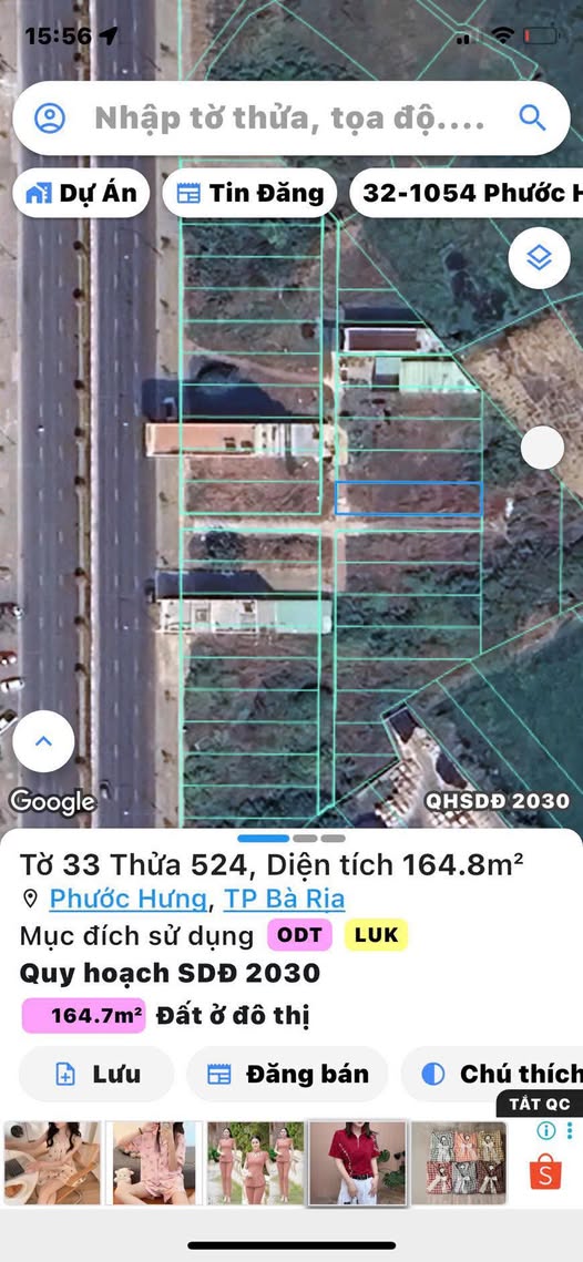 Đất thổ cư 100m² tại đường 3/2, phường Bà Rịa - Giá 2.95 tỷ, thương lượng ngay!