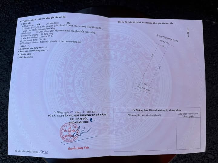 Bán đất mặt tiền Phạm Như Xương, quận Liên Chiểu, 115m² - Vị trí lý tưởng cho kinh doanh!