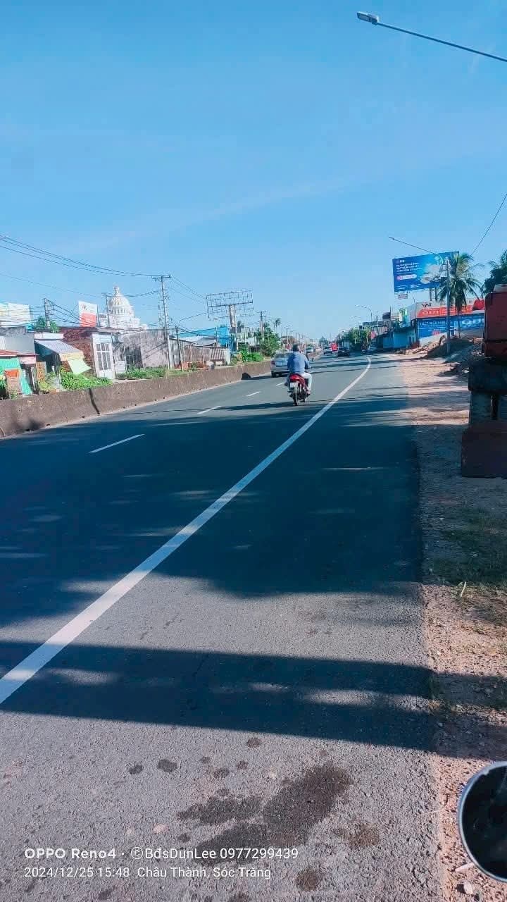 Đất nền mặt tiền Quốc lộ 1A Châu Thành Sóc Trăng 96m² giá 1.2 tỷ - Cơ hội đầu tư hiếm có!