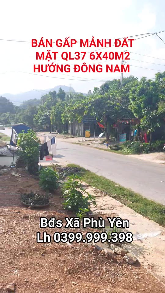 Đất mặt Quốc lộ 37 Phù Yên 240m² giá thỏa thuận - Kinh doanh thuận lợi ngay cổng nội trú!