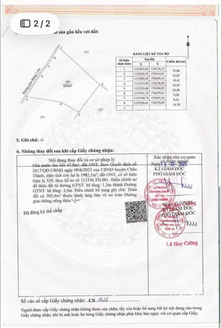 Đất thổ cư An Lục Long 1982m² giá 3.8 tỷ - Cơ hội đầu tư hấp dẫn!