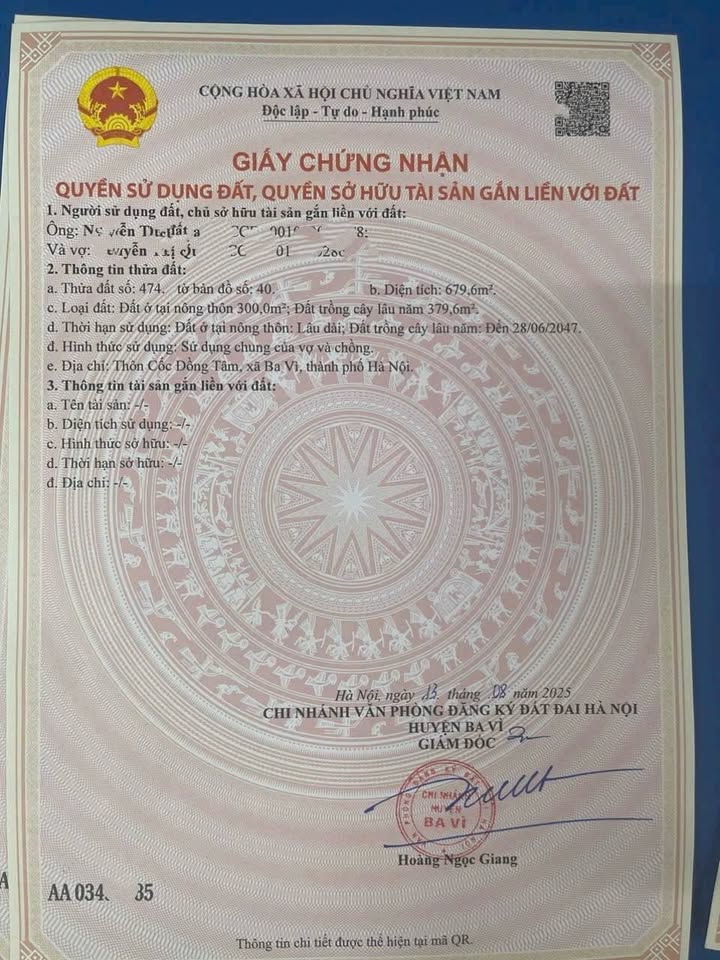 Đất thổ cư Minh Quang Sơn Tây 679m² giá chỉ 2 tỷ - Cơ hội đầu tư tuyệt vời!