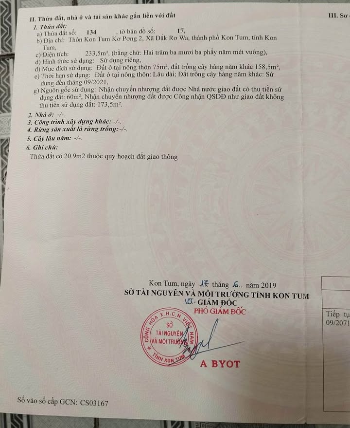 Đất thổ cư thôn Kơ Pơng 2, xã Đăk Rơ Wa, 222m² giá thỏa thuận - Cơ hội đầu tư tuyệt vời!