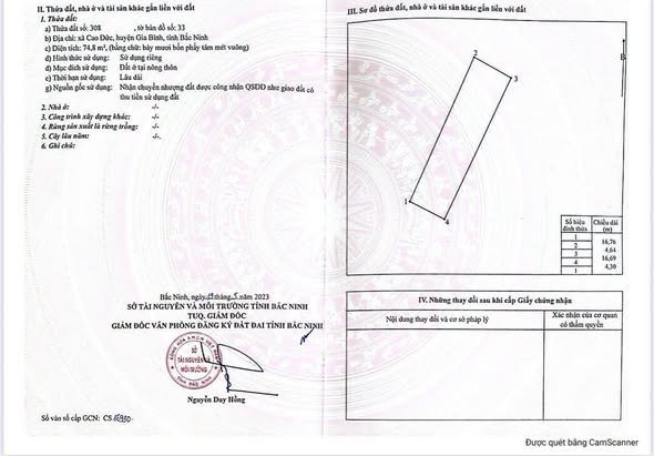 Đất nền 74m² tại Cao Đức, Gia Bình chỉ 1.7 tỷ - Đầu tư sinh lời nhanh!