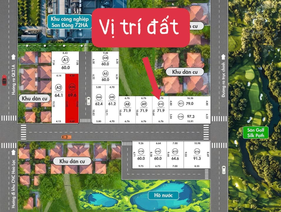 Đất Lại Thượng Thạch Thất 79m² giá 1 tỷ - View hồ thoáng mát, đường ô tô rộng rãi!