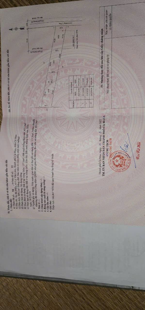 Đất nền đường Lê Hồng Phong, Cà Mau 621m² giá 2 tỷ - Cơ hội đầu tư hấp dẫn!