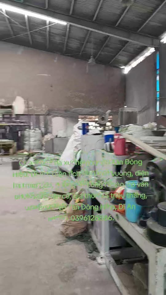 Cho thuê nhà xưởng 800m² tại Tân Đông Hiệp, Dĩ An - Giá 35 triệu/tháng tiện lợi cho sản xuất!