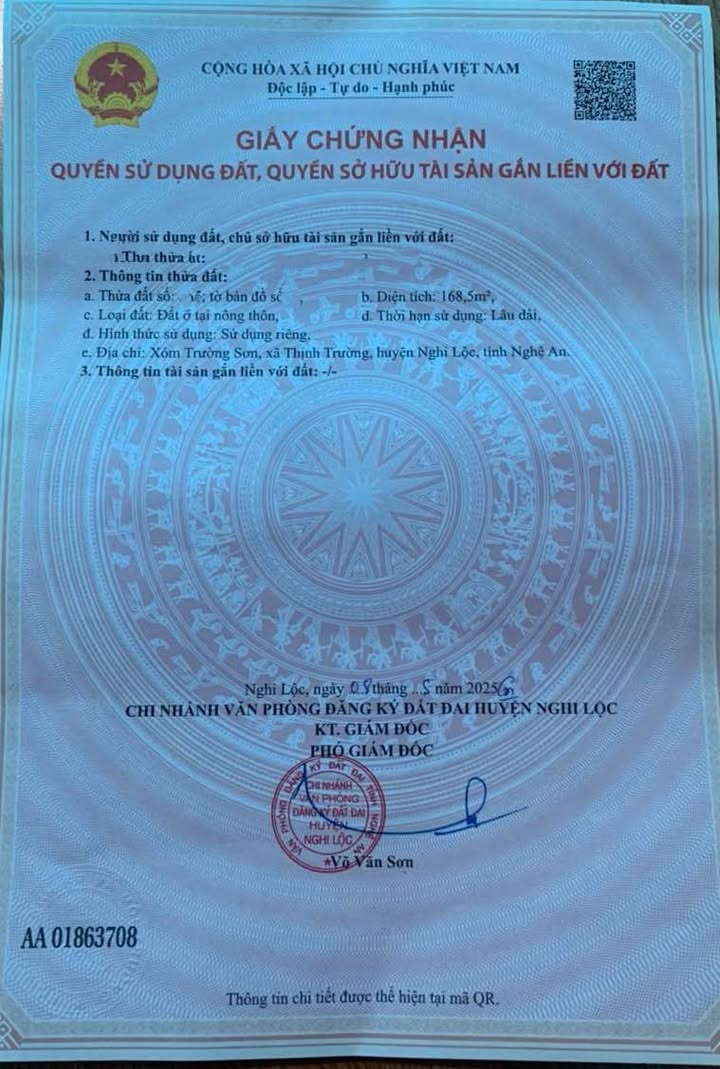 Đất nền Trường Sơn, Thịnh Trường, Nghi Lộc 168.5m² giá 1.4 tỷ - Cơ hội đầu tư tiềm năng!