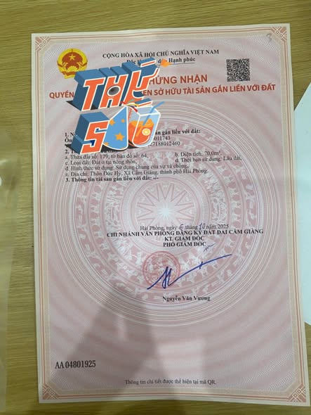 Đất nền Cẩm Hưng, Cẩm Giàng 70m² giá 1 tỷ - Sổ đỏ chính chủ sẵn sàng giao dịch!