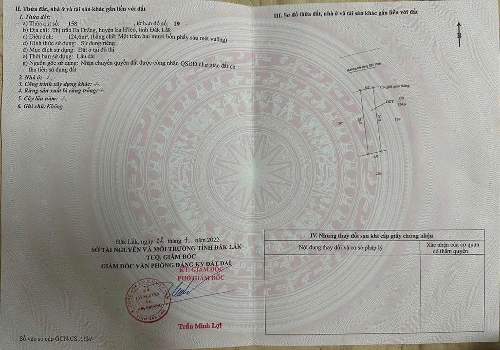 Đất thổ cư chính chủ TDP 11, Ea Drăng, Đắk Lắk 124,6m² - Vị trí đắc địa, tiện ích đầy đủ!