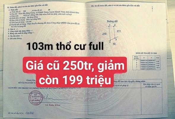Đất nền Khánh Trung 103m² giá 199 triệu - Sổ đỏ chính chủ, đầu tư ngay!