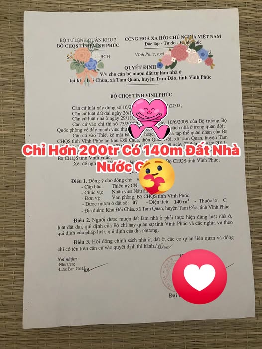 Đất nền 140m² khu Chùa Tam Quan, Tam Đảo - Giá chỉ 200 triệu!