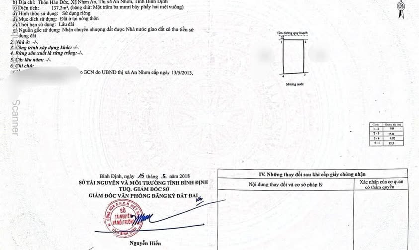 Đất thổ cư Nhơn An 137m² giá chỉ 700 triệu - Đường ô tô thông thoáng!