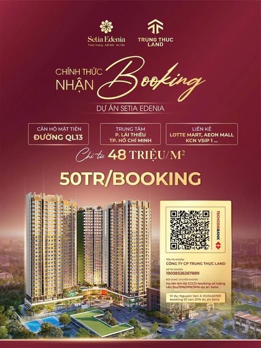 Căn hộ cao cấp Setia Edenia, Quốc lộ 13, 12400m² - Đầu tư sinh lời bền vững!