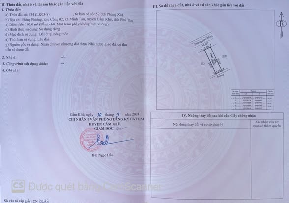 Đất đấu giá Minh Tân, Cẩm Khê 100m² giá 1.4 tỷ - Sổ đỏ chính chủ!