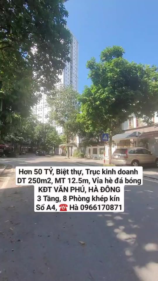 Biệt thự KĐT Văn Phú, Hà Đông 250m² giá 50 tỷ - Đầu tư sinh lời hấp dẫn!
