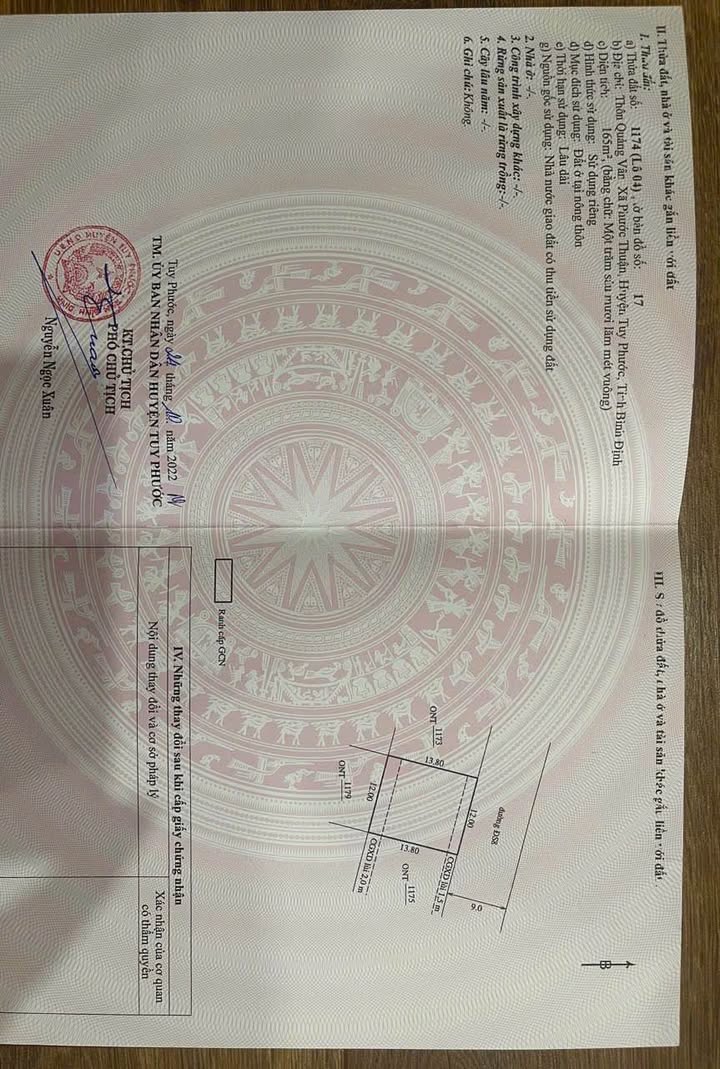 Đất Biệt Thự khu Quảng Vân, Tuy Phước 165m² giá 2 tỷ - Vị trí đẹp gần trung tâm!