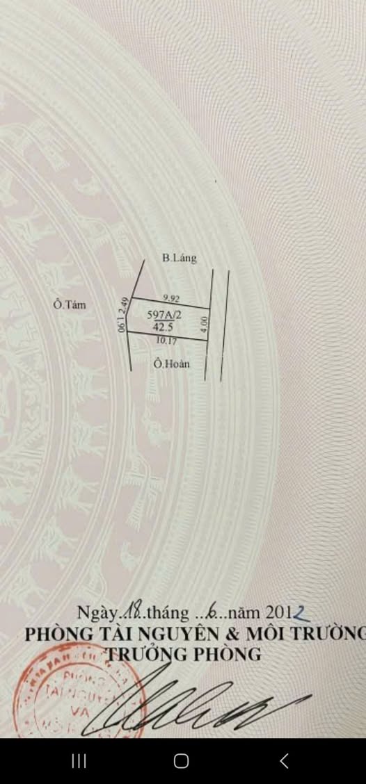 Đất thổ cư tại Vân Canh, Hoài Đức, 42.5m² - Sổ đỏ chính chủ, giá tốt!