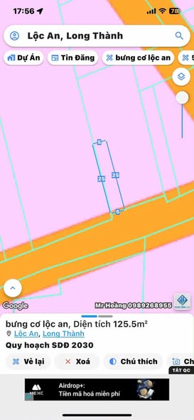 Đất nền mặt tiền đường Bưng Cơ Lộc An 125m² giá 2 tỷ - Đầu tư sinh lời ngay!