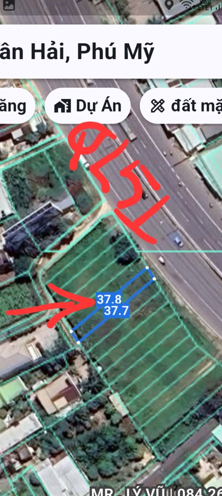 Đất 2 mặt tiền Quốc lộ 51, Tân Hải, Phú Mỹ 190m² - Giá chỉ 3.45 tỷ