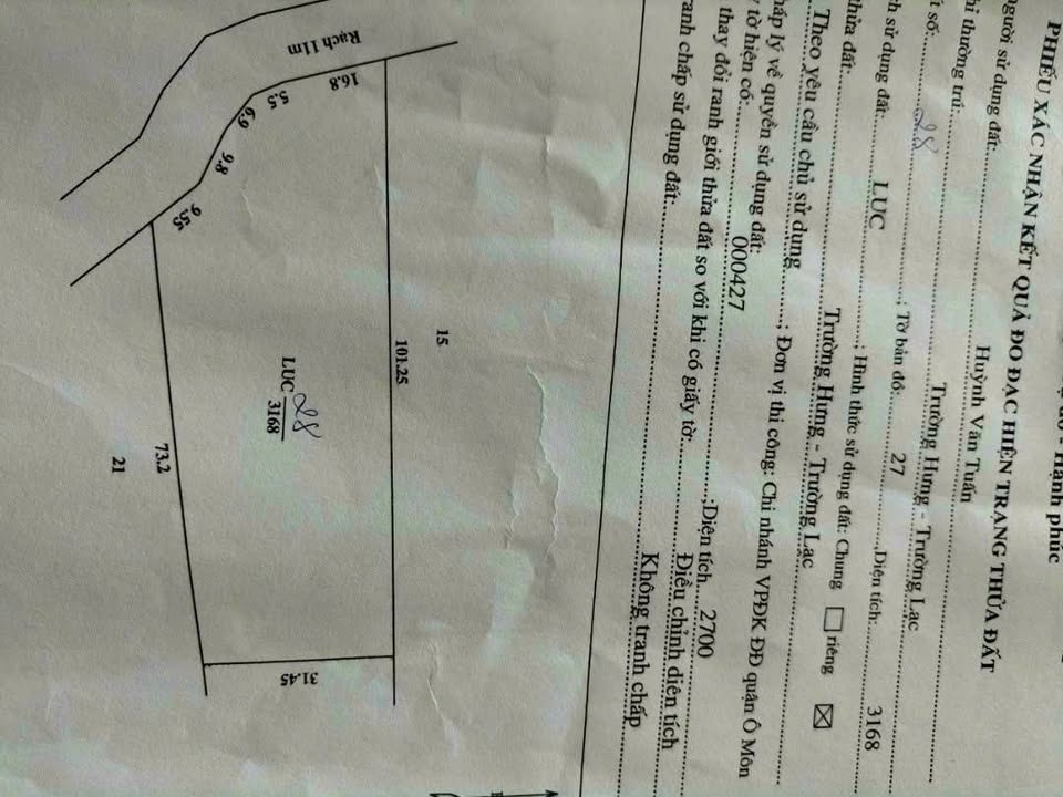 Đất lúa 6.144m² Phước Thới, Ô Môn, Cần Thơ - Giá chỉ 360 triệu hấp dẫn!
