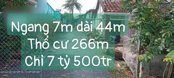 Đất thổ cư mặt tiền đường Bình Mỹ Củ Chi 266m² giá 7.5 tỷ - Cơ hội đầu tư hấp dẫn!