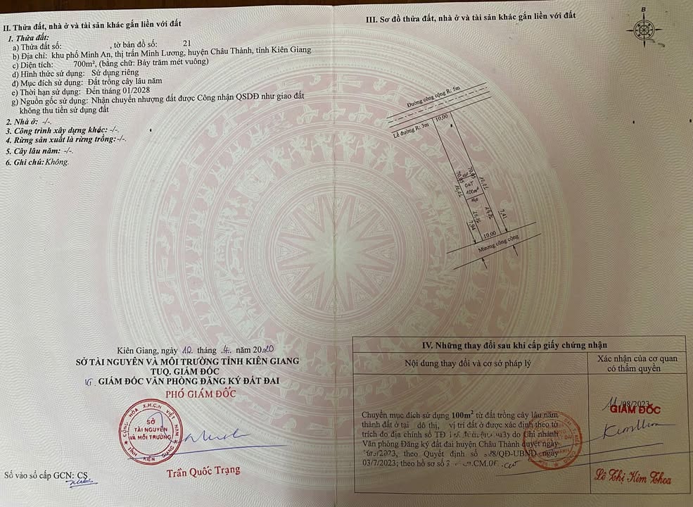 Bán đất thổ cư Minh Lương Châu Thành 700m² - Vị trí vàng, thuận tiện kinh doanh!