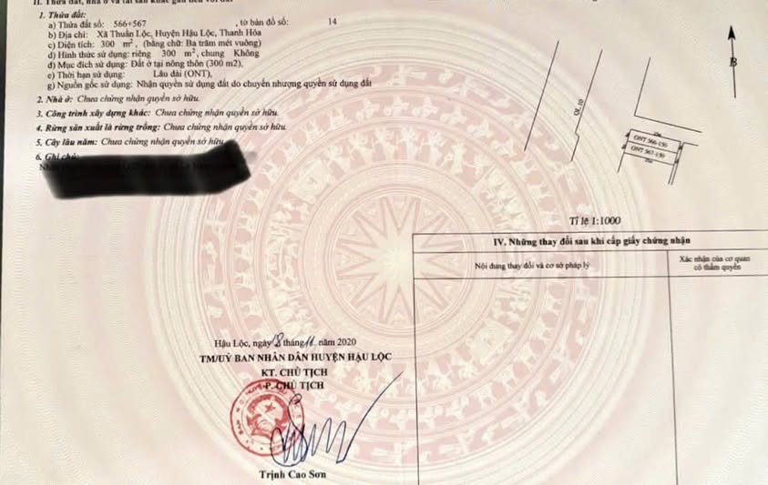 Đất góc 2 mặt tiền Quốc lộ 10, xã Hậu Lộc, Thanh Hóa 300m² - Tiềm năng kinh doanh lớn!