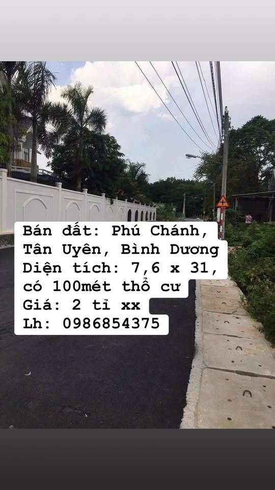 Đất nền Phú Chánh, Tân Uyên 241m² giá 2 tỷ - Đầu tư sinh lời ngay!
