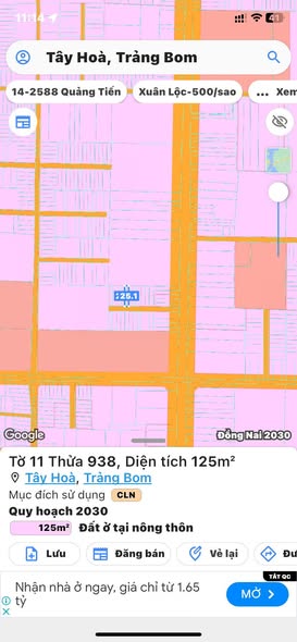 Đất nền Tây Hòa Trảng Bom 125m² giá 700 triệu - Đầu tư sinh lời ngay!