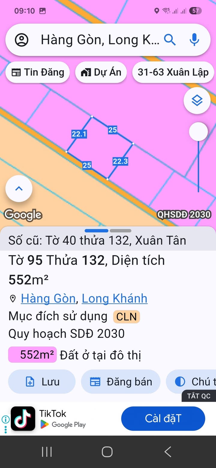 Đất nền 500m² Phường Hàng Gòn, Long Khánh - Giá chỉ 1.75 tỷ