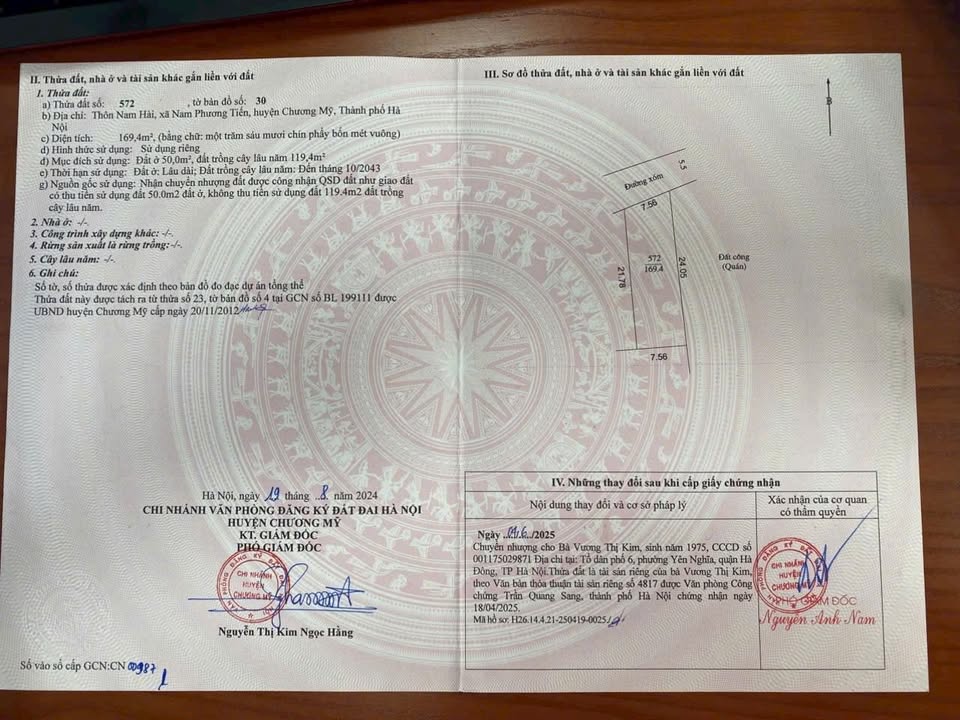 Đất nền đầu tư tại Chương Mỹ, Hà Nội 169.4m² - Pháp lý rõ ràng, giá thương lượng!