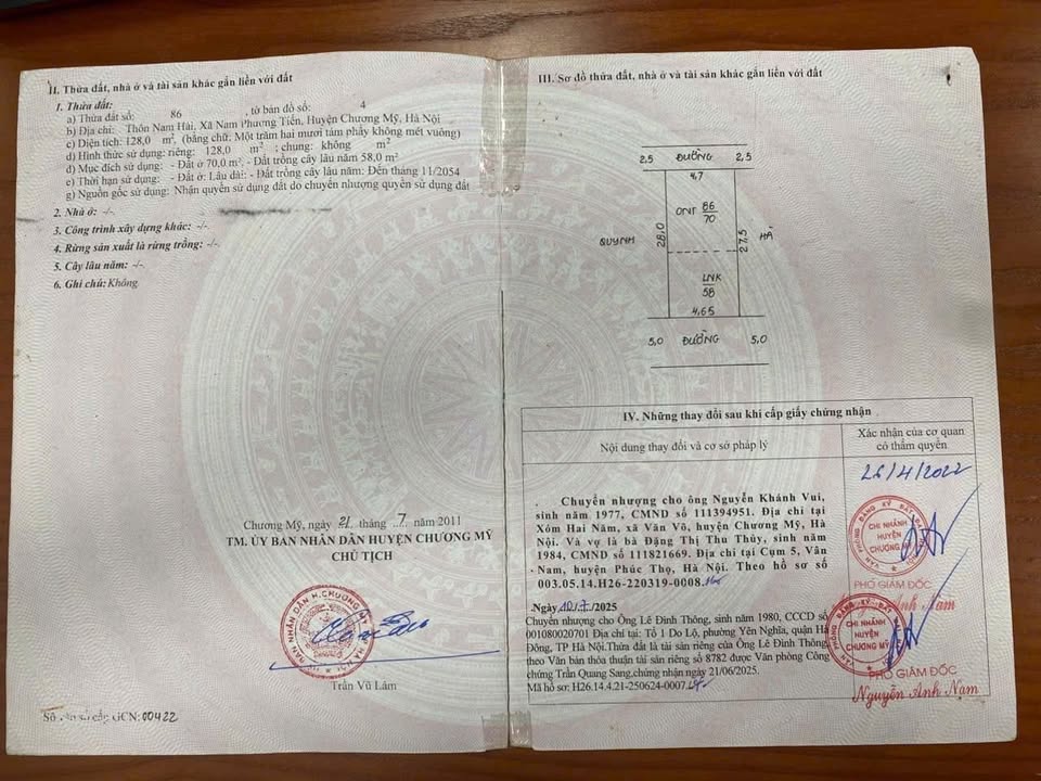 Lô đất 128m² tại Nam Phương Tiến, Chương Mỹ - Pháp lý rõ ràng, đầu tư tiềm năng!