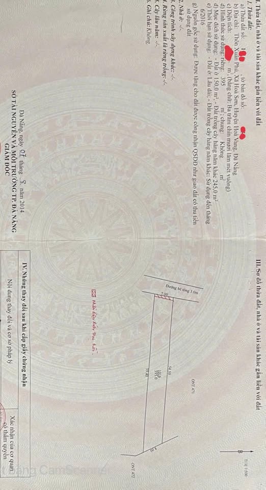 Đất nền Hòa Khánh Đà Nẵng 400m² giá 2.5 tỷ - Đường nhựa 7.5m thuận tiện!