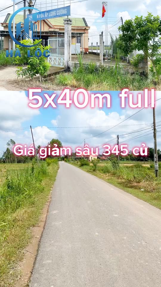 Đất mặt tiền ấp Long Cường, xã Long Thuận, 205m² giá 345 triệu - Cần bán gấp!