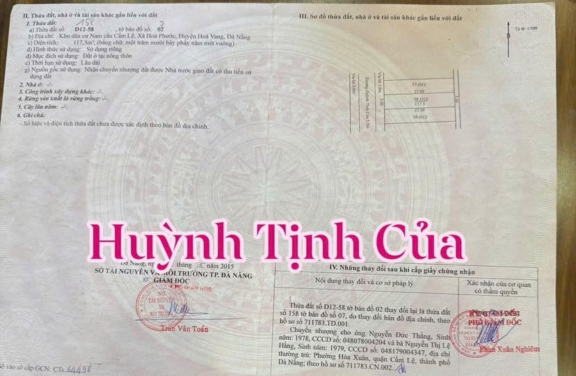 Đất nền khu vực công viên Huỳnh Tịnh Của, Hòa Xuân 117,5m² giá 3,79 tỷ - Cơ hội đầu tư hấp dẫn!