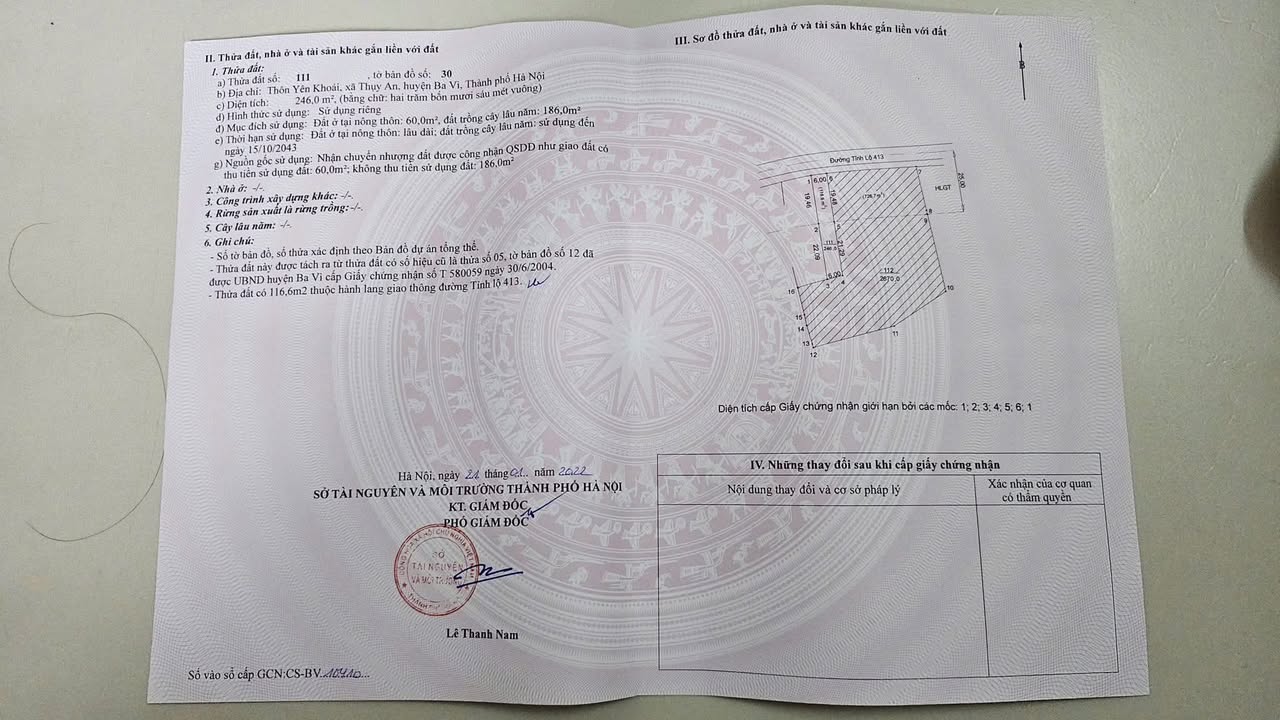 Đất nền Thụy An, Ba Vì 246m² giá 3 tỷ - Cơ hội đầu tư sinh lời!