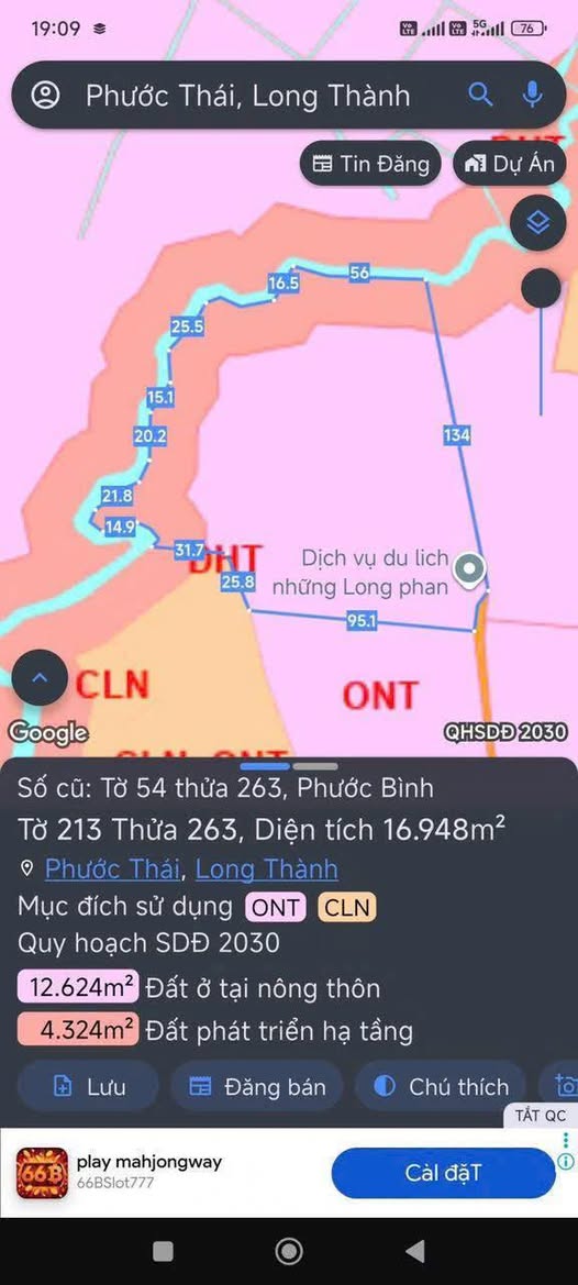 Đất thổ cư 300m² tại Phước Bình, Long Thành - Giá chỉ 27 tỷ - Đầu tư sinh lời ngay!