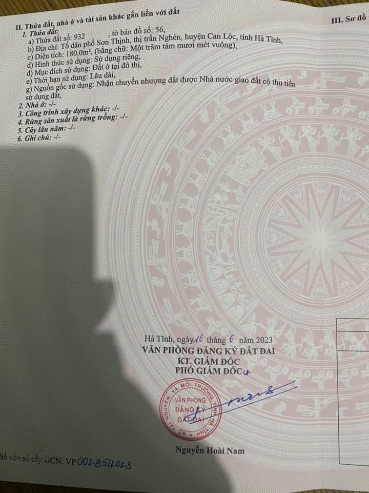 Đất nền khu quy hoạch Sơn Thịnh, Tiến Lộc, 180m² - Chính chủ cần bán gấp!