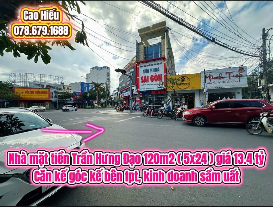 Nhà mặt tiền Trần Hưng Đạo Tuy Hòa 120m² giá 13.4 tỷ - Kinh doanh ngay!